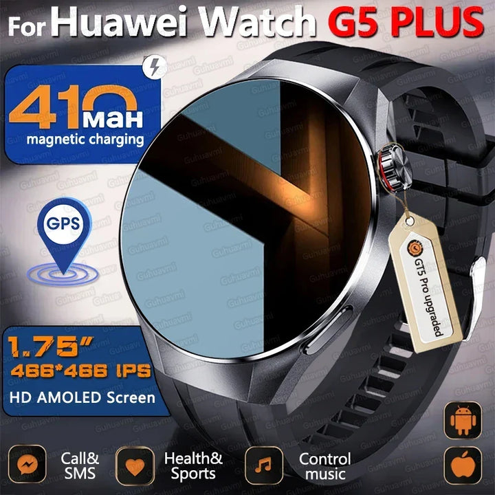 Smartwatch 1.75 Inch AMOLED Display GPS Tracking Bluetooth Calling Health Monitoring IP68 Waterproof Fall 2025 Gift