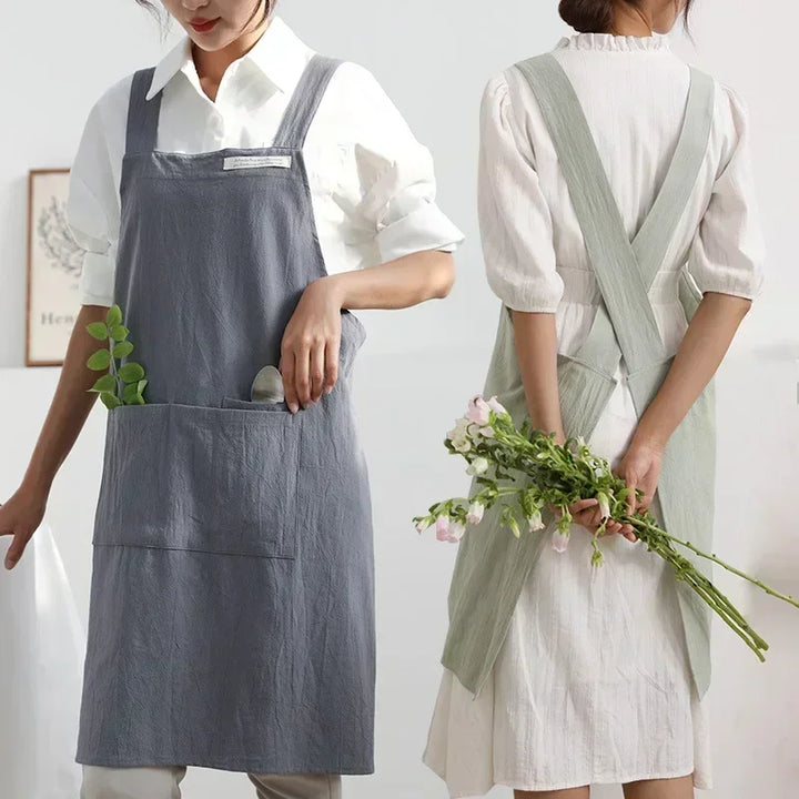 Apron Cotton Linen Minimalist Japanese Korean Kitchen And Florist Apron Fall 2025 Breathable Durable
