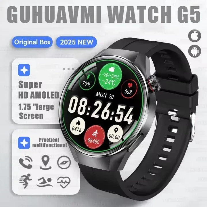 Smartwatch 1.75 Inch AMOLED Display GPS Tracking Bluetooth Calling Health Monitoring IP68 Waterproof Fall 2025 Gift