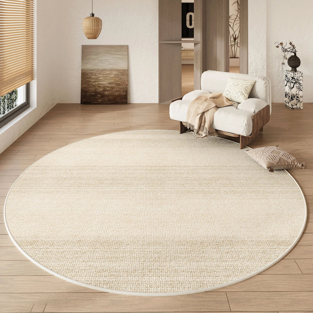Round Rug Cream Wabi Sabi Luxury Non Slip Waterproof