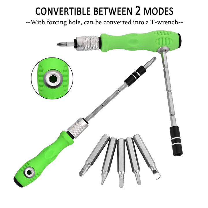 Screwdriver Set Mini Tool Kit Green Handle For DIY Home Repairs Fall 2025 TikTok Viral Gift
