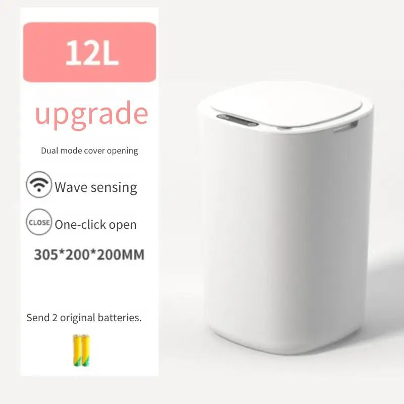 Smart Sensor Trash Bin With Flip Lid For Home Touchless