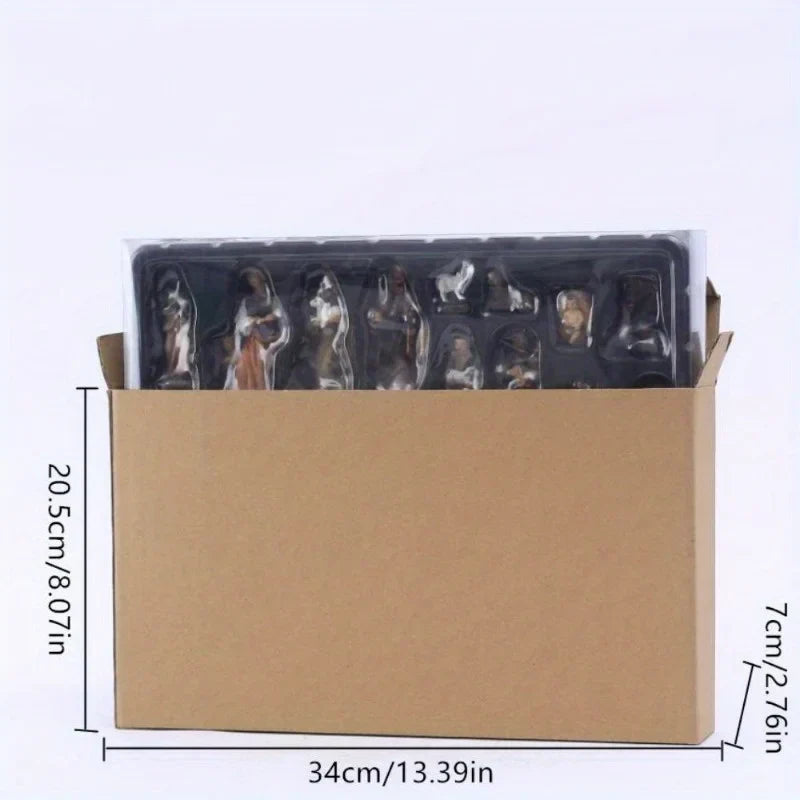 Nativity Set 20-Piece Resin Christmas Nativity Scene Figurines Catholic Manger Decor Gift Idea