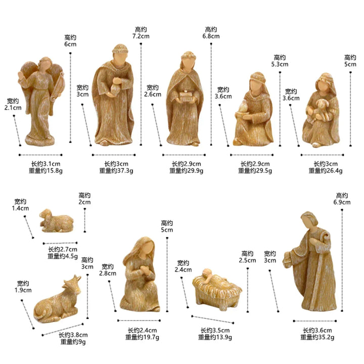 Nativity Set 10-Piece Resin Nativity Scene For Christmas Decor, Timeless Religious Ornaments Gift Idea
