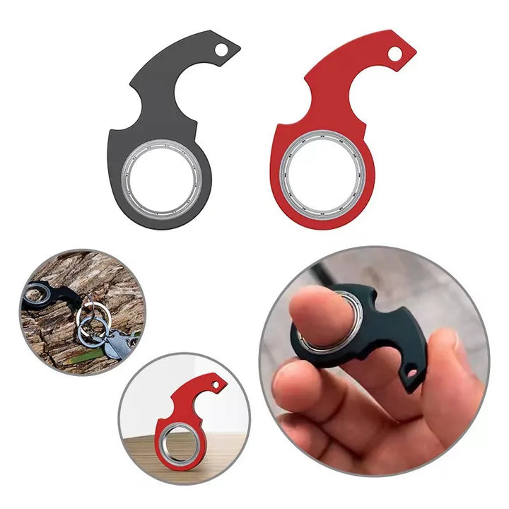 Metal Keychain Fidget Spinner Ring Stress Relief Toy