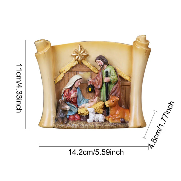 Nativity Scene Resin Figurine Holy Family Christmas Ornament For Desk Or Shelf Holiday Decor 2025 Gift