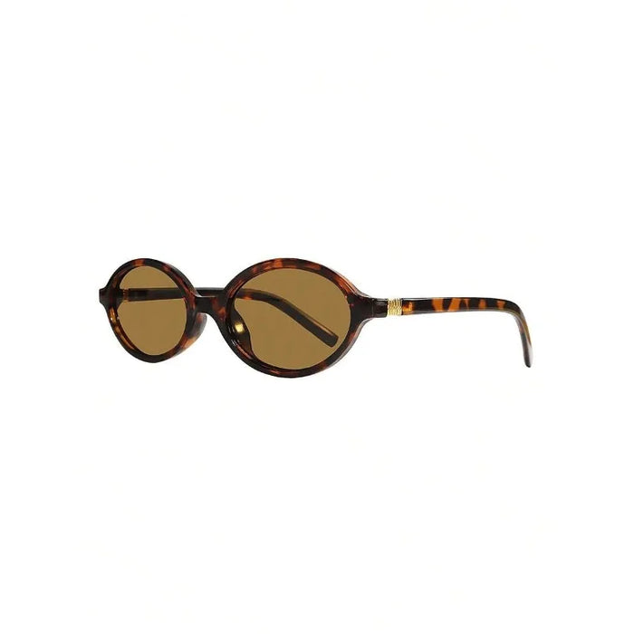 Retro unisex small oval sunglasses – mirror lens, resin frame, casual beach & daily accessory