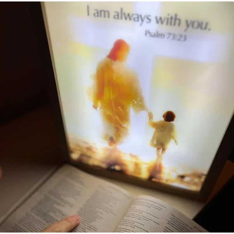 Jesus LED 4D Wall Art Lamp Picture Frame PVC Devotional