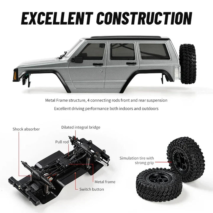 RC Car 1/18 Scale 4WD Off Road Crawler Toy Remote Control 2.4G With 40 Minute Run Time Fall 2025 Gift