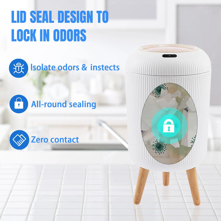 Motion Sensor Trash Can Small Plastic Smart Bin Hands Free