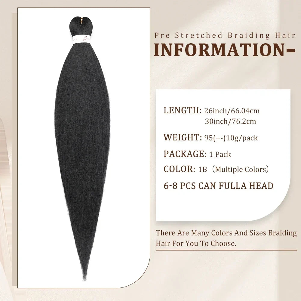 Pre-Stretched Braids Synthetic Ombre Yaki Texture Extensions