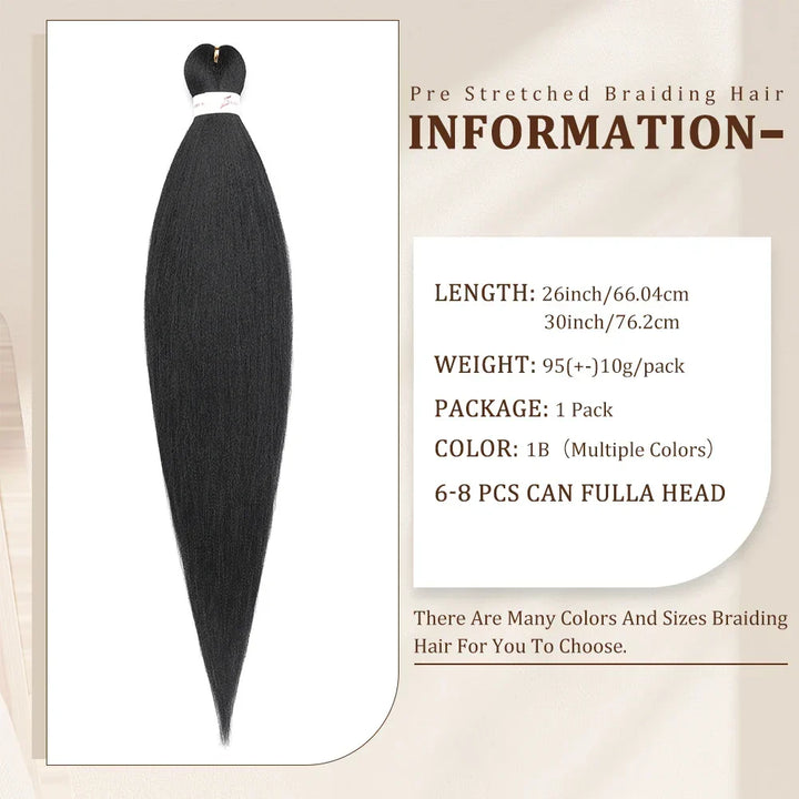 Pre-Stretched Braids Synthetic Ombre Yaki Texture Extensions