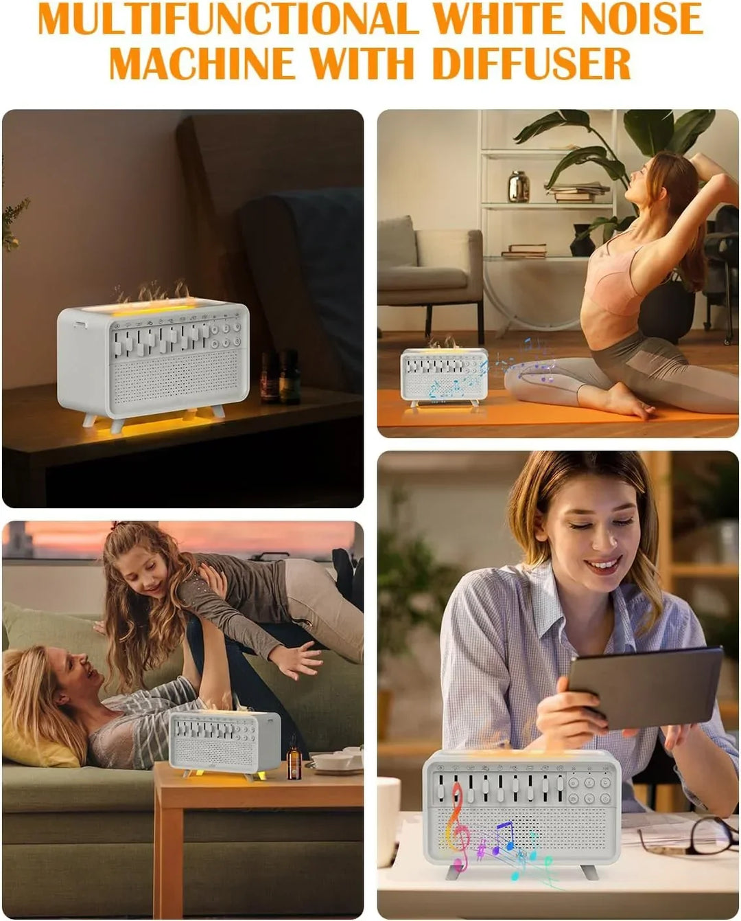 Bluetooth White Noise Speaker Humidifier Night Light