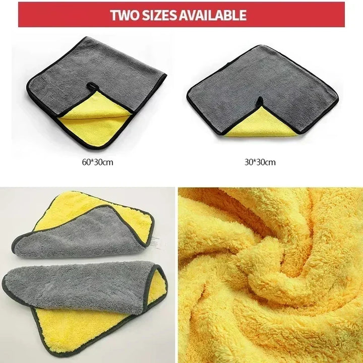 Car Microfiber Towels Double Layer Detailing Cloth Fall 2025 Soft Highly Absorbent Drying Towel