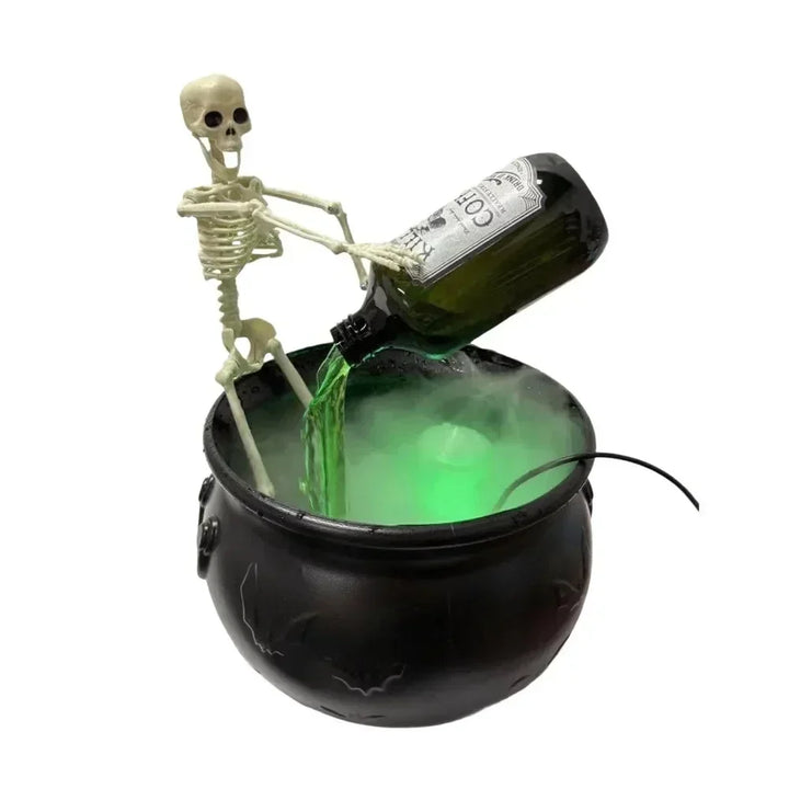 Witch Cauldron Fog Machine Halloween Prop With LED Glow