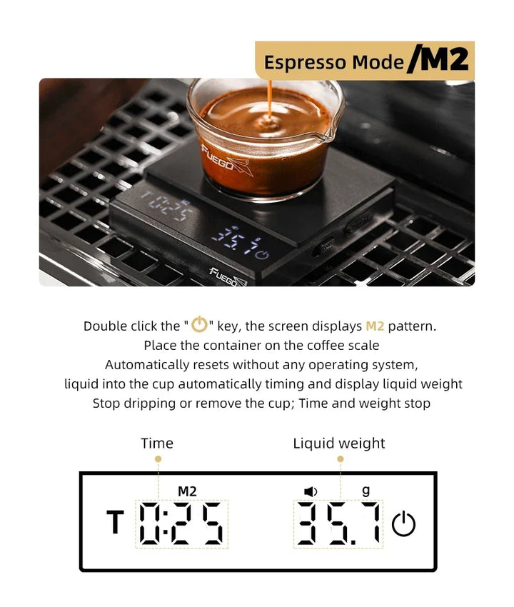 Coffee Scale Rechargeable Digital 0.1g Precision With Timer