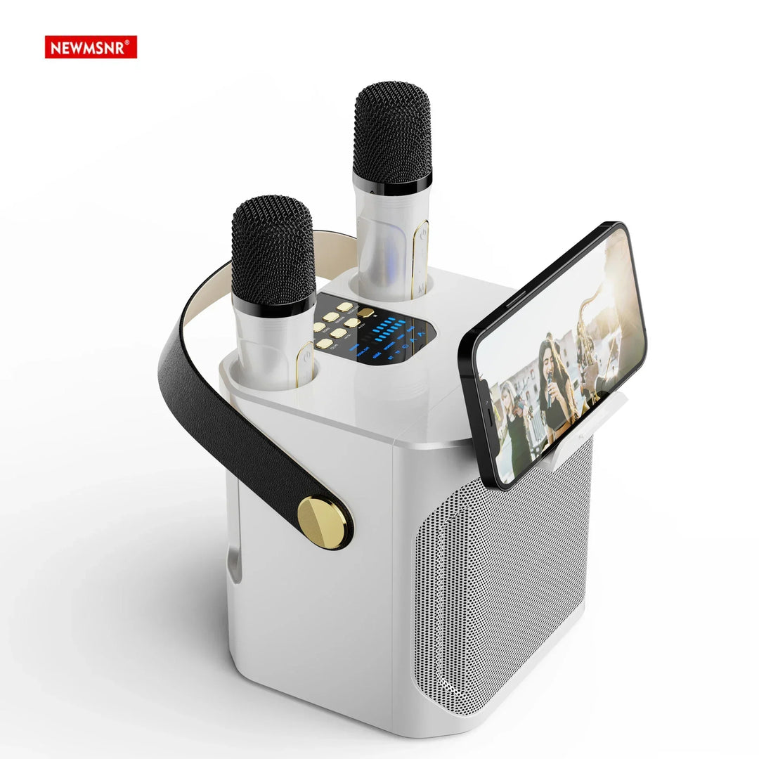 Karaoke Bluetooth Speaker Portable 360 Stereo Waterproof System With 2 Microphones Fall 2025 Trend Perfect For Parties