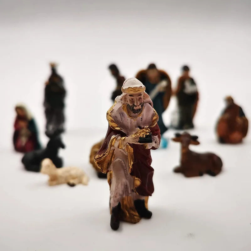 Nativity Set 11-Piece Resin Christmas Ornaments Manger Scene Catholic Figurines Decor Holiday 2025 Gift