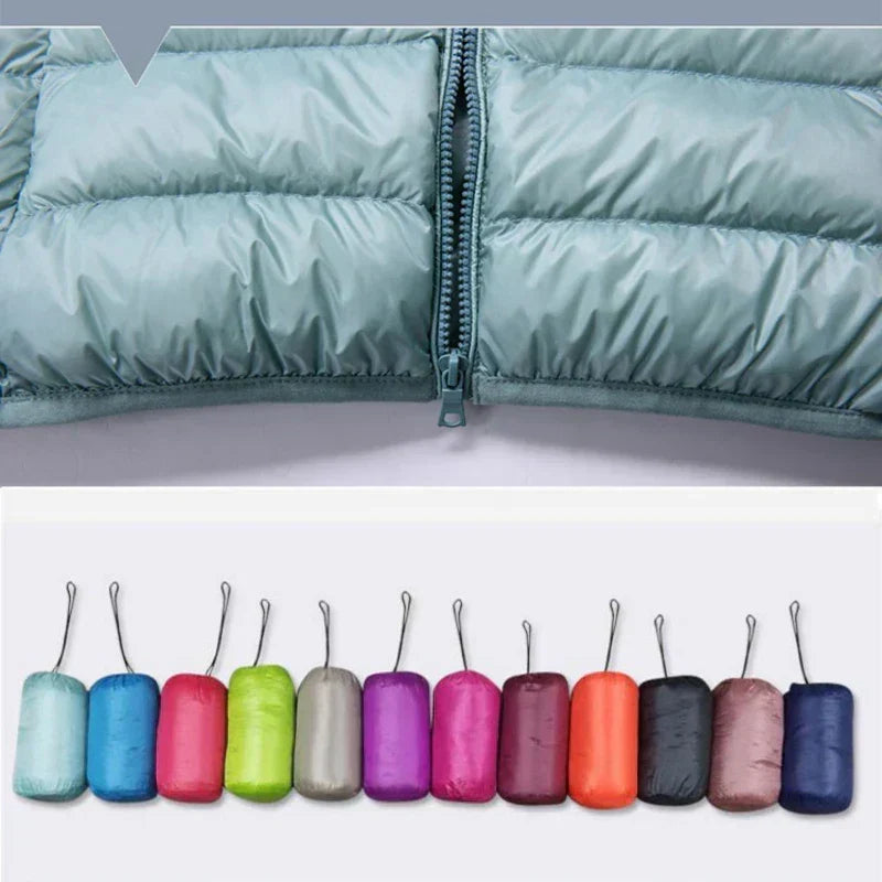 Lightweight Women’s Down Jacket - Hooded, Packable Travel