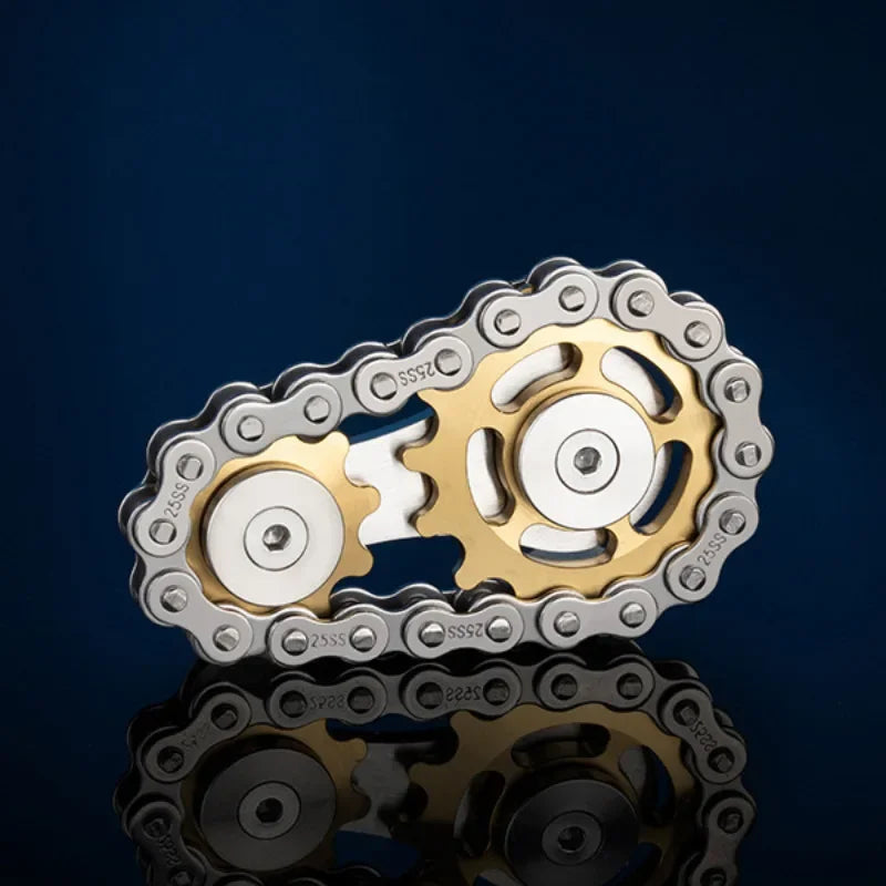 Fidget Spinner Metal Chain Gear EDC Rainbow Focus Toy