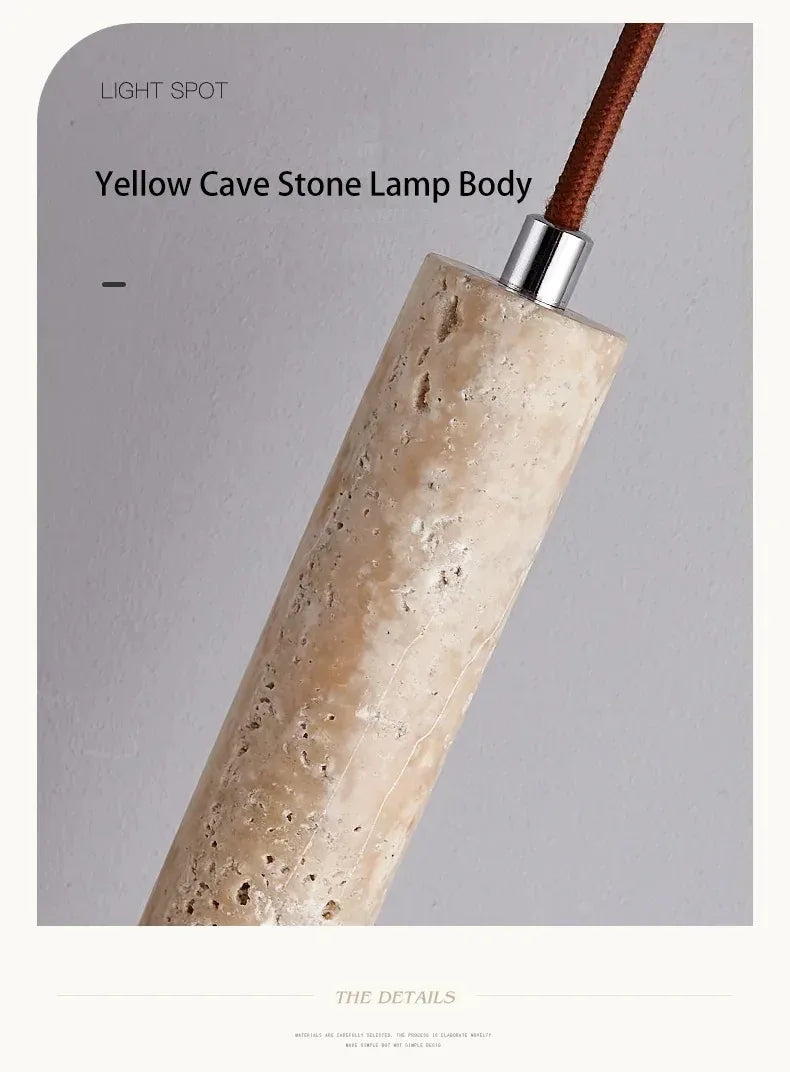 Japandi LED Pendant Lamp Wood Tube Japan Style Bedroom Light