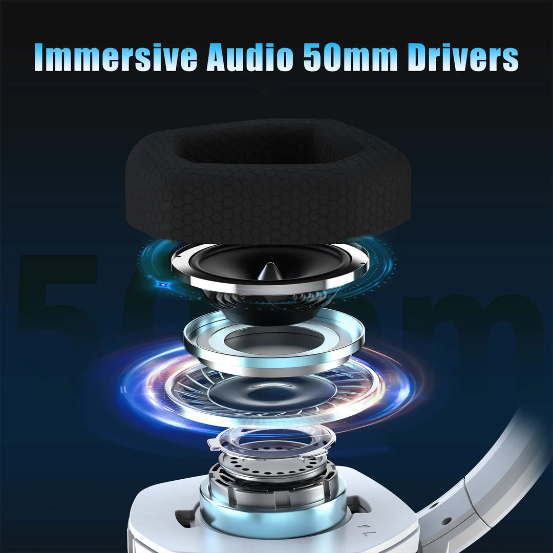 Wireless Gaming Headset With Mic Active Noise Cancellation