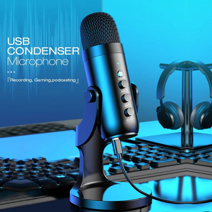 USB Condenser Microphone Desktop Mic For Streaming Podcast