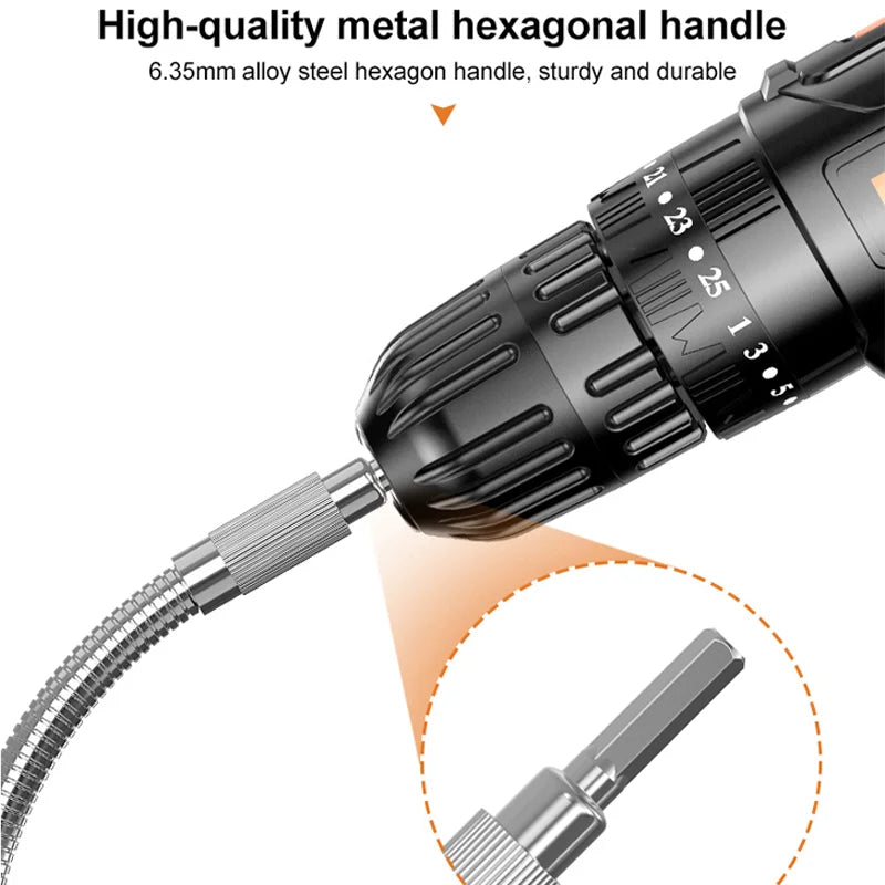 Flexible Shaft Extension for Home Tools - 15cm-40cm Drill Bit Holder, Impact Driver Accessory