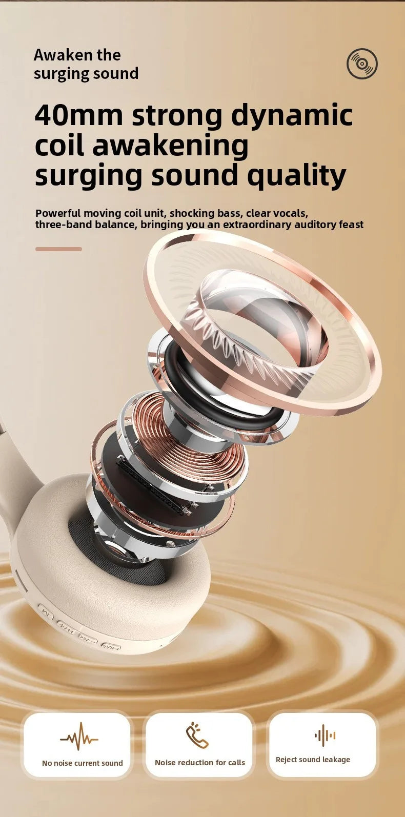 Wireless Bluetooth Headphones Over Ear Noise Cancelling