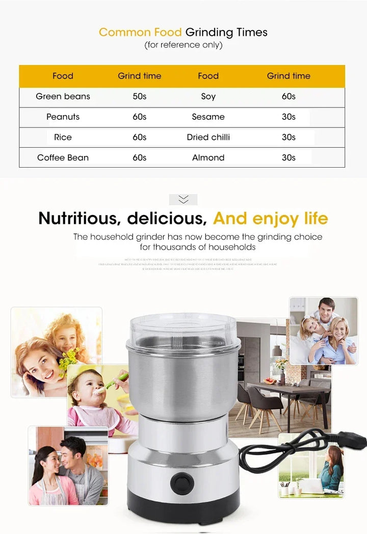Coffee Grinder Mini Electric Stainless Ultrafine 300ml