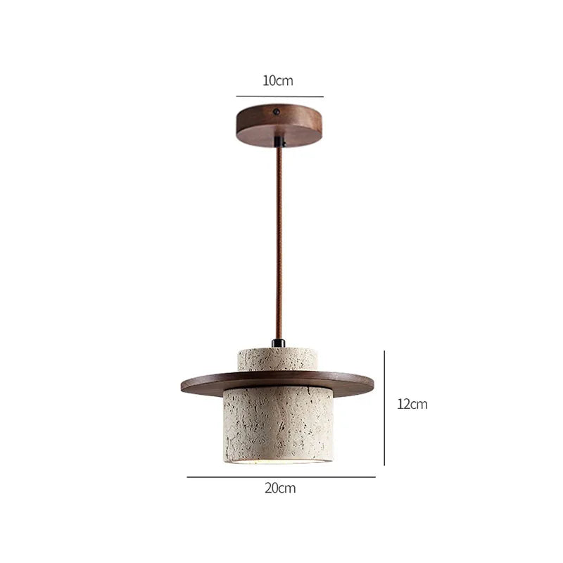Japandi Wabi Sabi Stone Pendant Light Rustic Bedroom Cafe Lamp