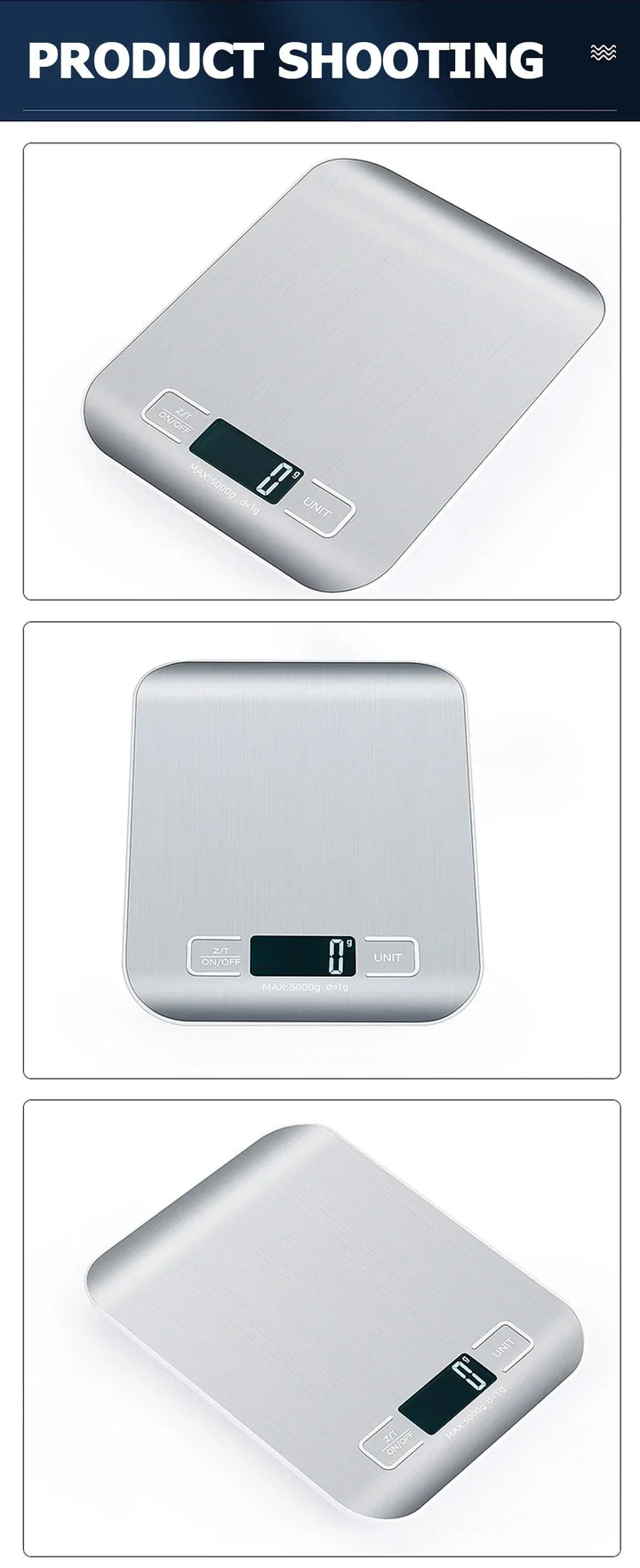 Digital Kitchen Scale Stainless Steel LCD Baking Scale