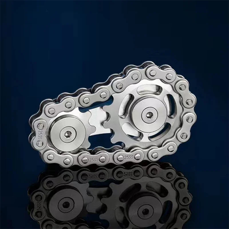 Fidget Spinner Metal Chain Gear EDC Rainbow Focus Toy