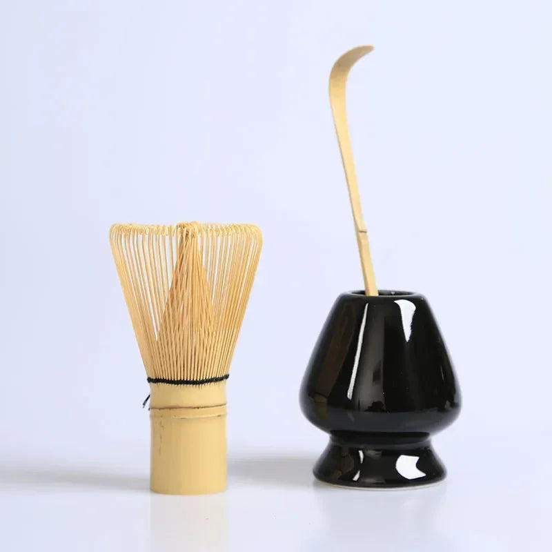 Matcha Whisk Bamboo Tea Set With Stand Spoon Handmade