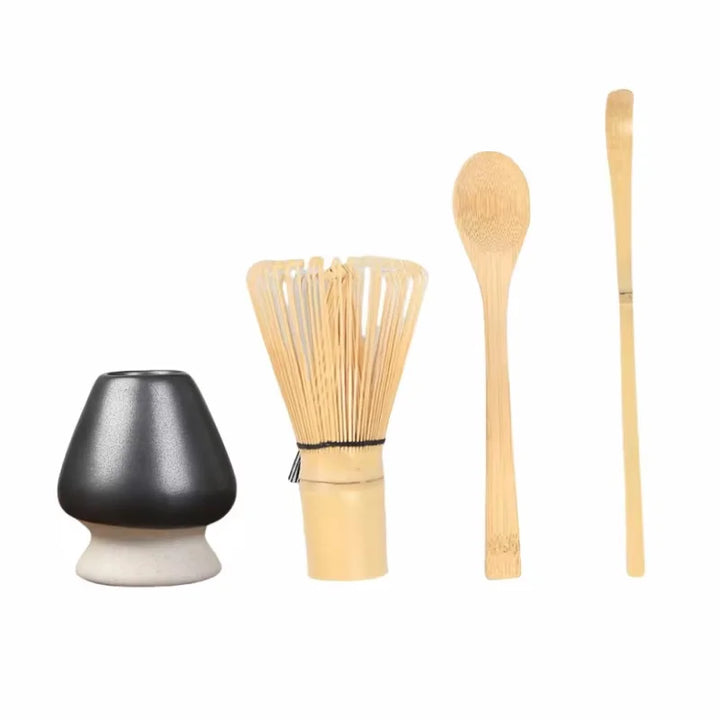 Matcha Whisk Bamboo Tea Set With Stand Spoon Handmade