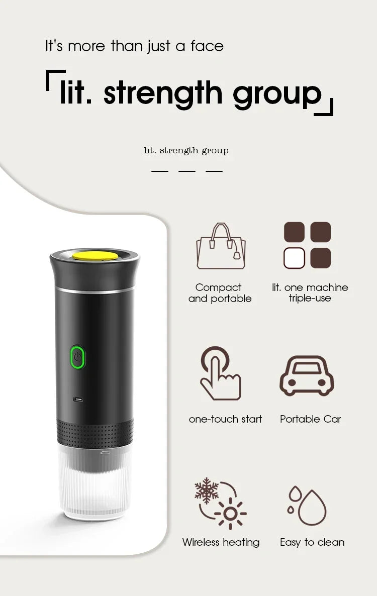 Portable Espresso Machine Wireless 3 In 1 Travel Car Camp