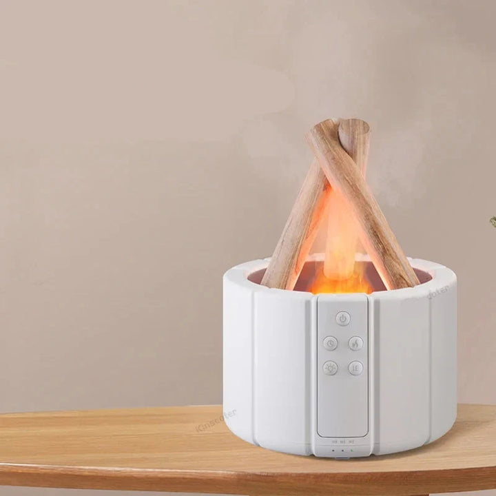 Simulated Flame Aroma Diffuser - Bonfire Air Humidifier, 280ml Ultrasonic Cool Mist Maker with LED Night Light
