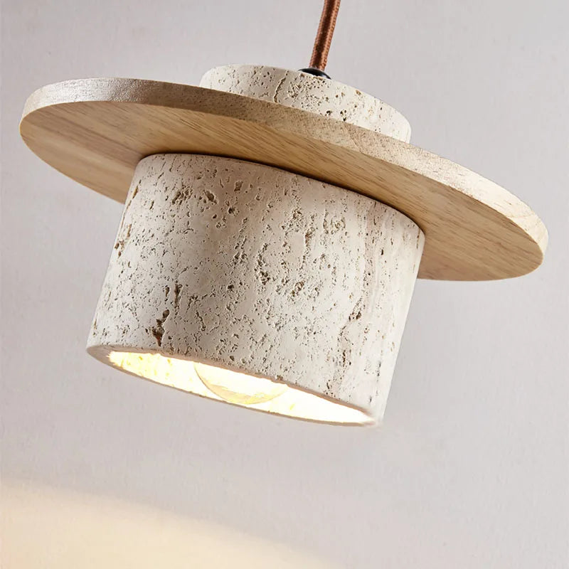 Japandi Wabi Sabi Stone Pendant Light Rustic Bedroom Cafe Lamp