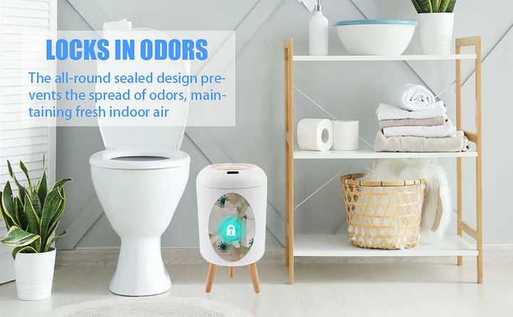Motion Sensor Trash Can Small Plastic Smart Bin Hands Free