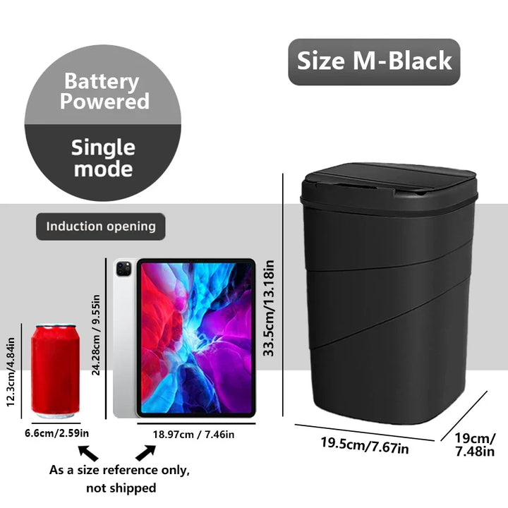 Touchless Sensor Trash Can Battery Powered Hygienic Home