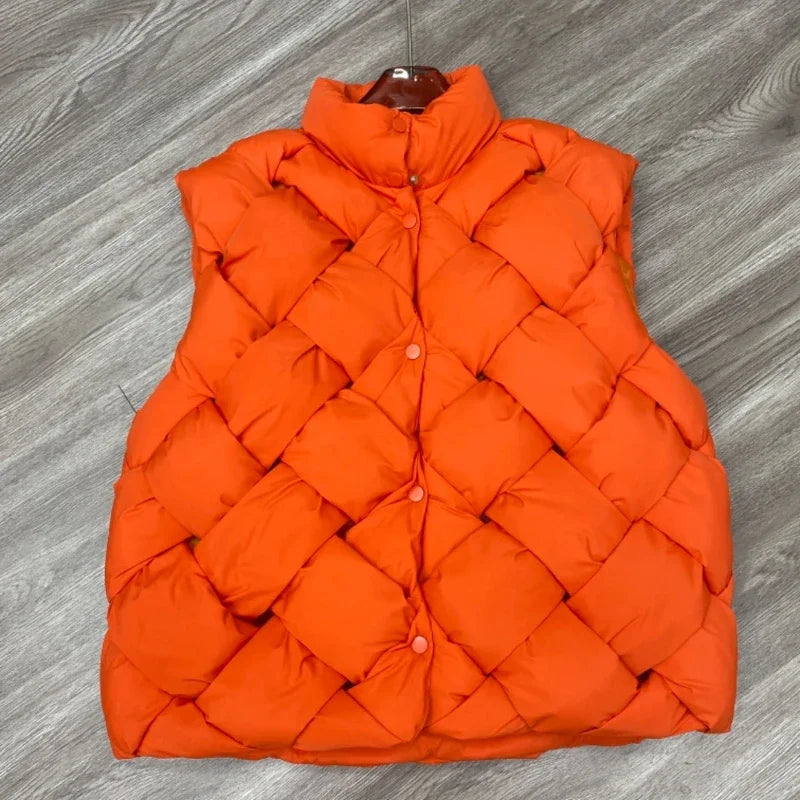 Insulating Women Puffer Vest - Boxy Quilt Polyfill Winter