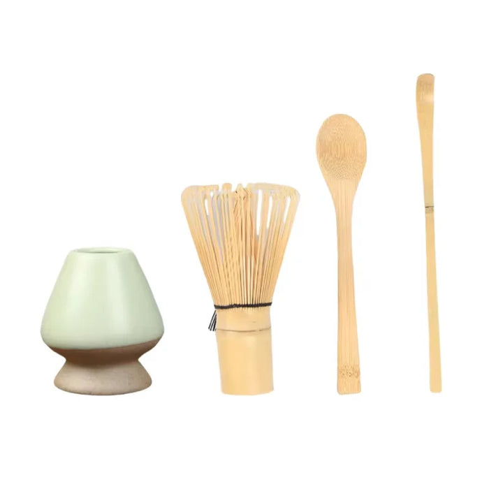 Matcha Whisk Bamboo Tea Set With Stand Spoon Handmade