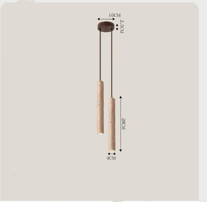 Japandi LED Pendant Lamp Wood Tube Japan Style Bedroom Light
