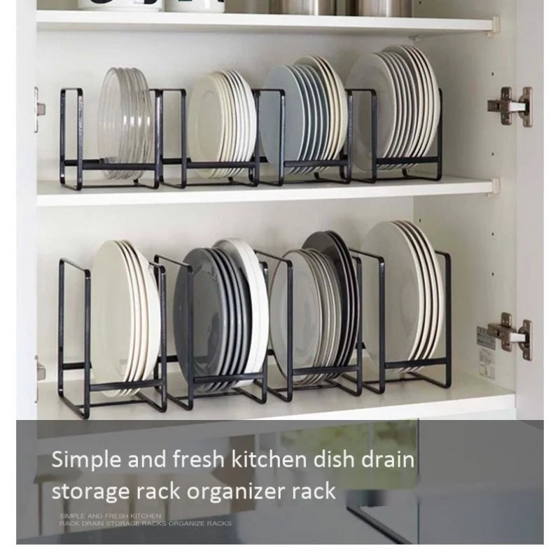 Plate Rack Countertop Dish Organizer Metal Layered Drain