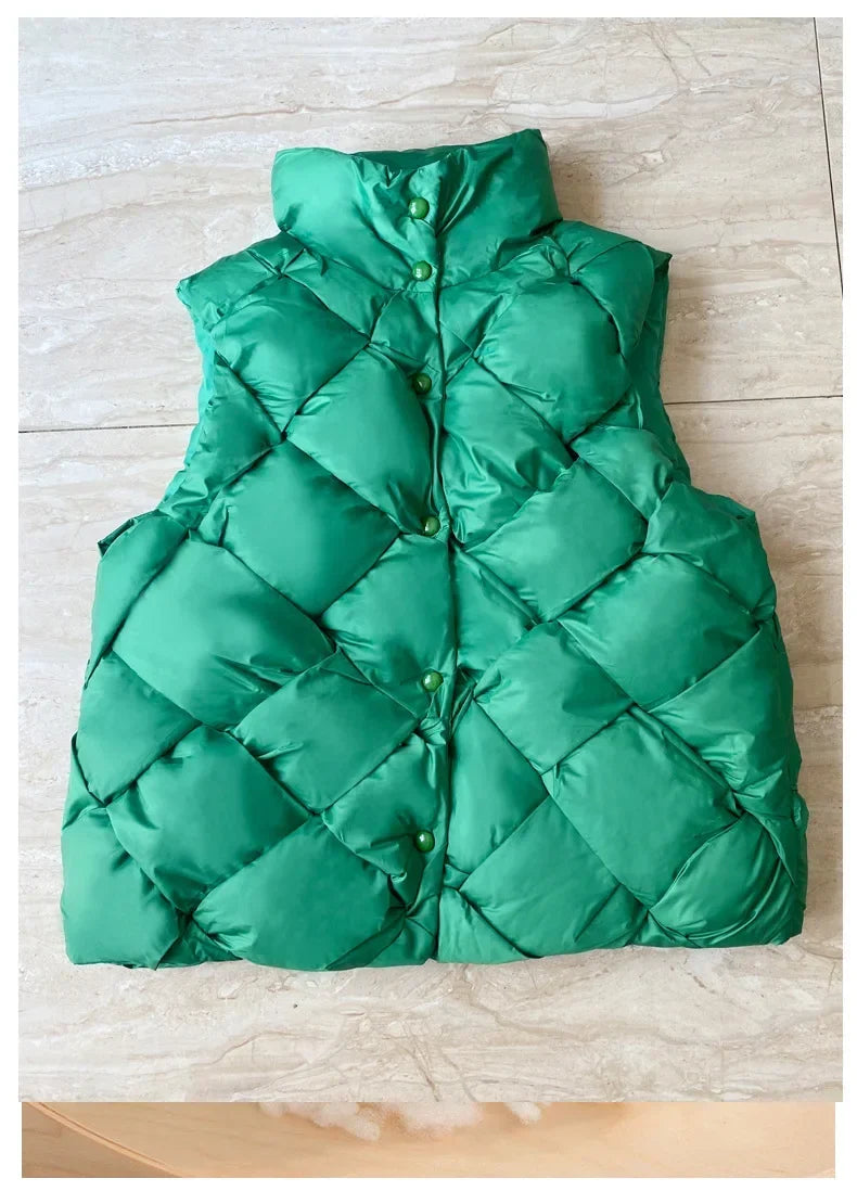 Insulating Women Puffer Vest - Boxy Quilt Polyfill Winter