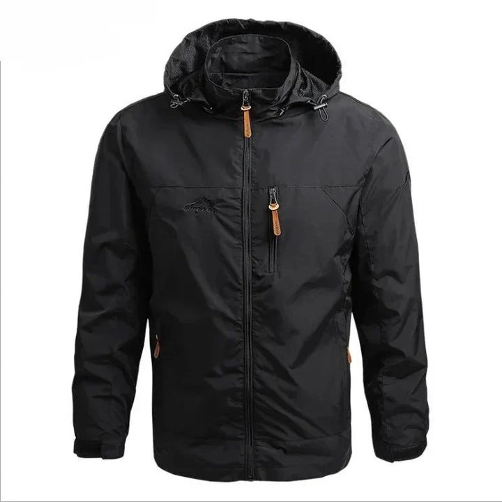 Waterproof Men Jacket – Hooded Windbreaker, Polyester, Autumn