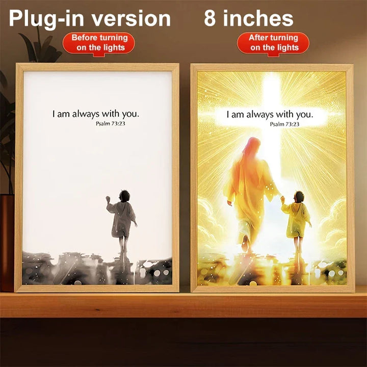Jesus LED 4D Wall Art Lamp Picture Frame PVC Devotional