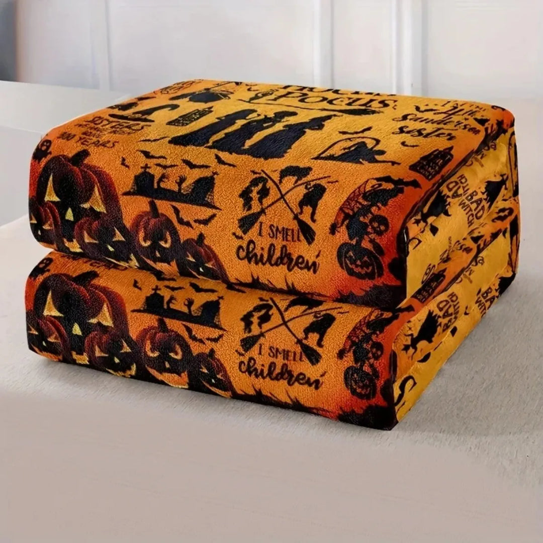 Hocus Pocus Flannel Throw Blanket Halloween 2025 Cozy