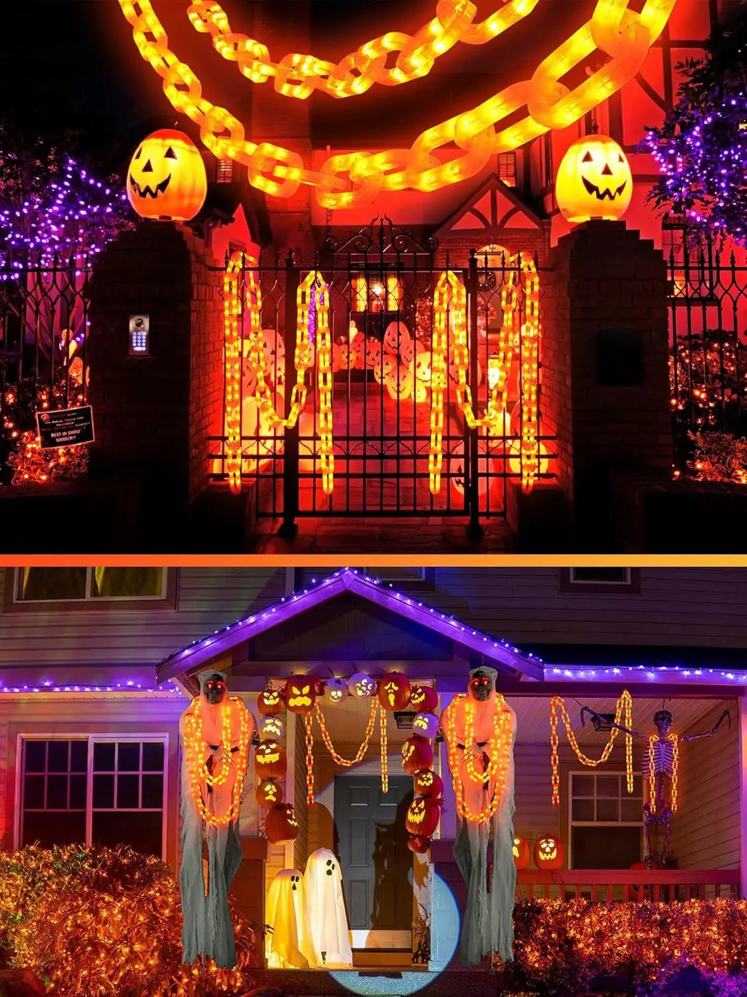 Solar Battery Halloween Chain Lights Waterproof 8 Modes