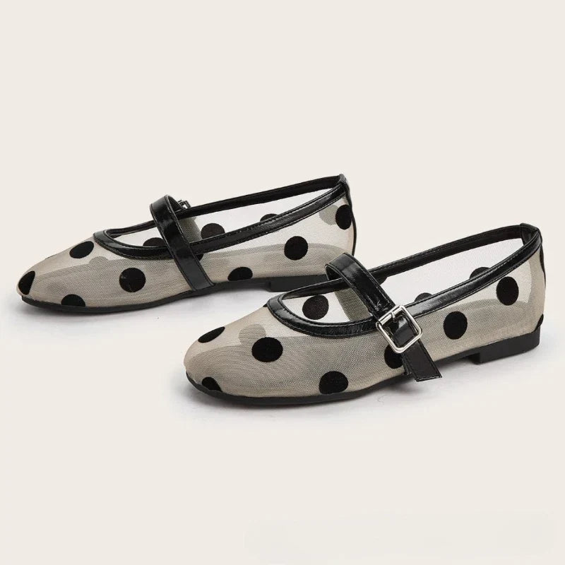 Breathable Women Mary Jane Flats - Round Toe Mesh, Casual